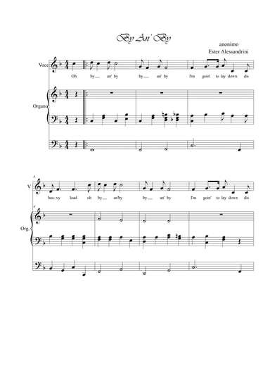 By An' By . Voice and organ (arr. Ester Alessandrini)