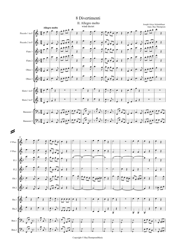 Schmittbaur: Divertimenti No.2 Allegro Molto (arr. Ray Thompson)