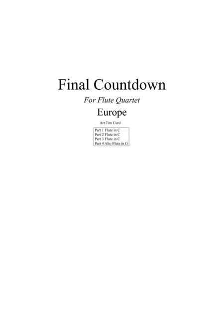 Final Countdown (arr. Tim Curd)