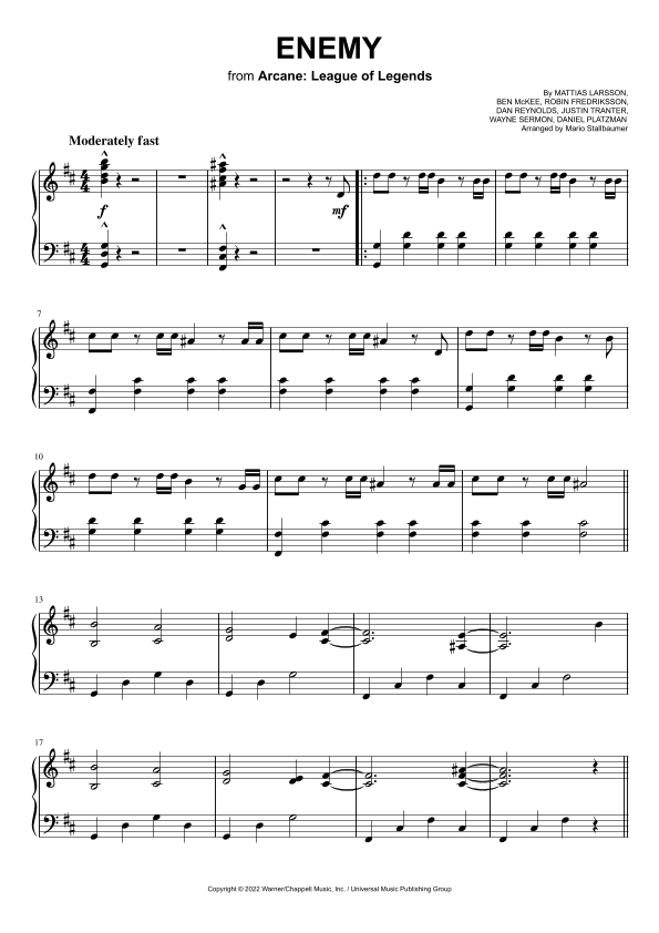 Enemy (arr. Mario Stallbaumer)