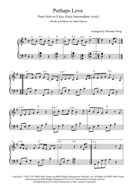 Perhaps Love (arr. Miranda Wong)