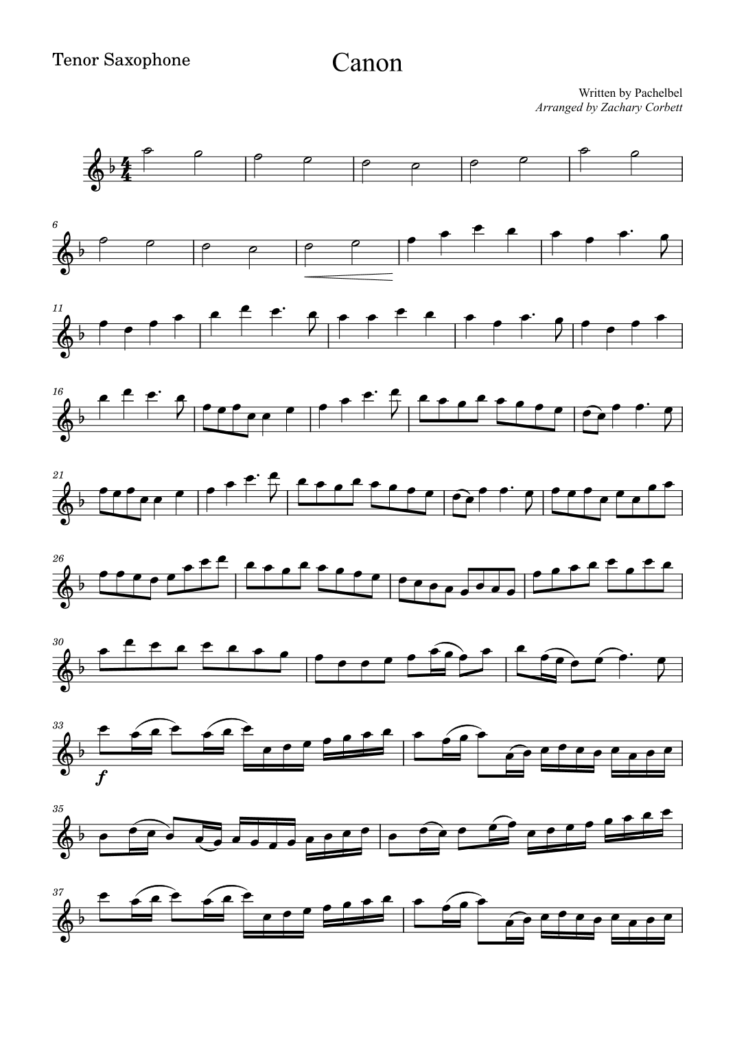 Canon (arr. Zachary Corbett)