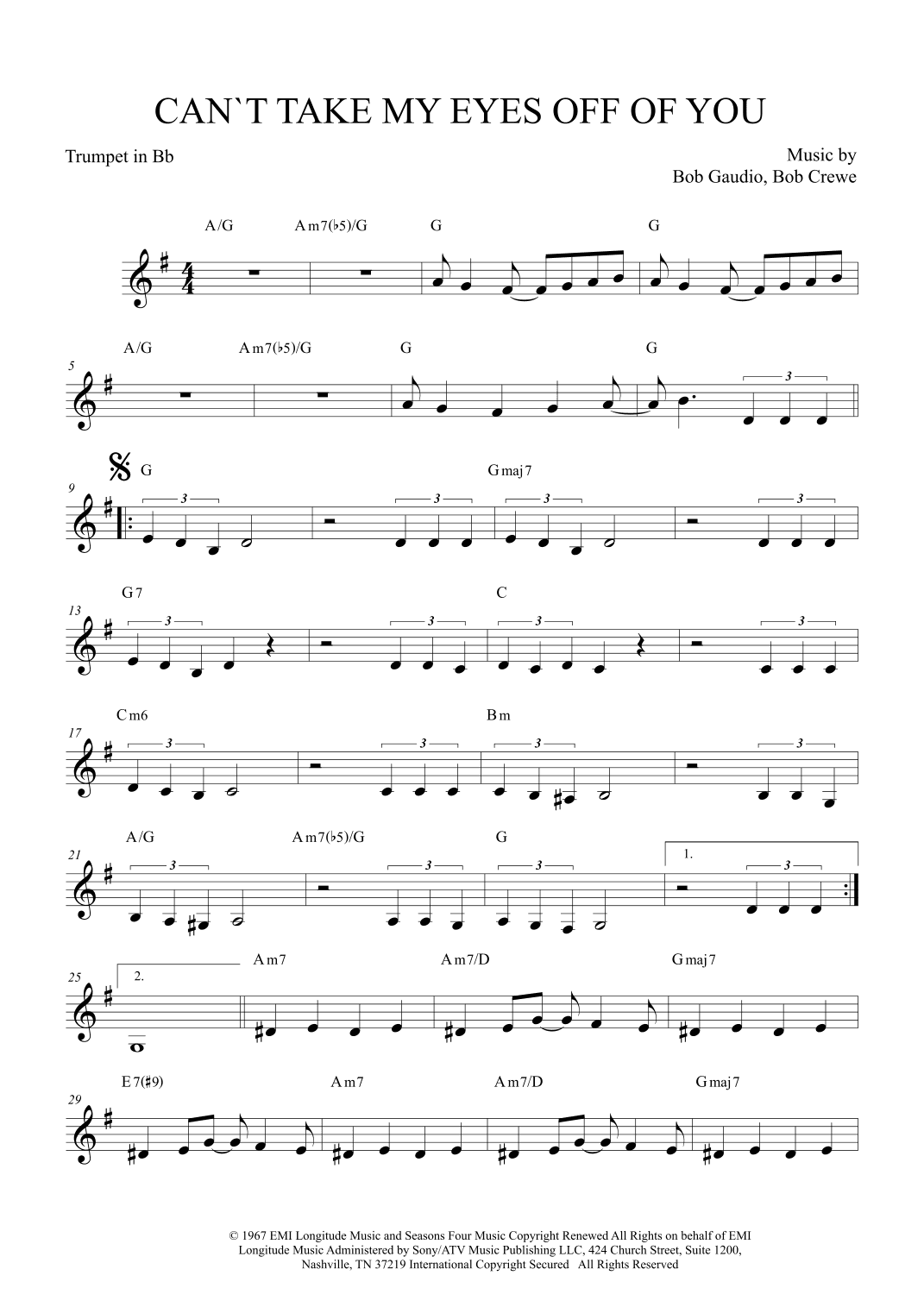 Can't Take My Eyes Off Of You (arr. Anderson Quevedo)