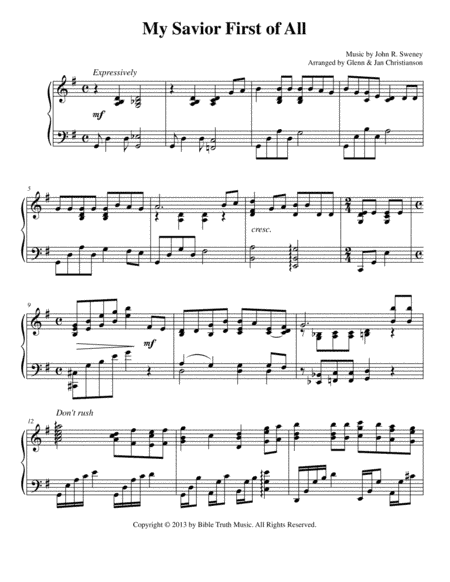 My Savior First Of All (arr. Glenn & Jan Christianson)