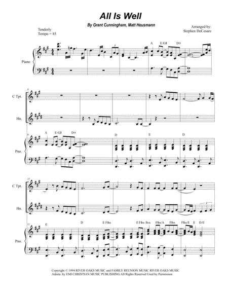 All Is Well (arr. Stephen DeCesare)
