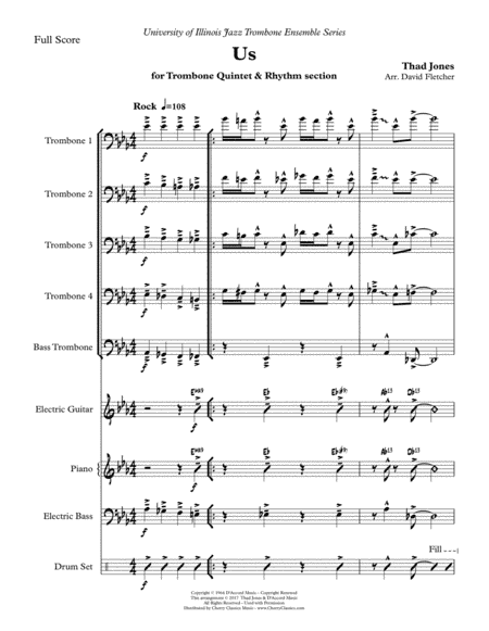 "Us" for Jazz Trombone Quintet & Rhythm Section