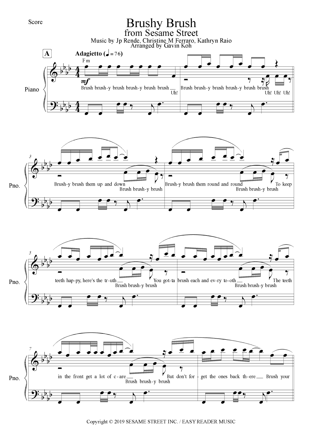 Brushy Brush (arr. Gavin Koh)
