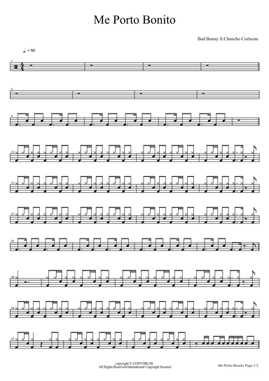 Me Porto Bonito (arr. COPYDRUM)