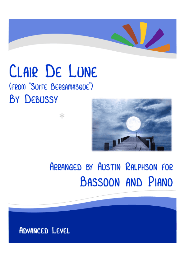 Clair De Lune (Debussy) - bassoon and piano with FREE BACKING TRACK (arr. Austin Ralphson)