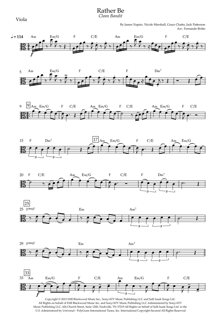 Rather Be (arr. Fernando Britto)