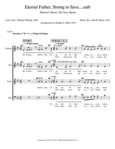 Eternal Father, Strong to Save (arr. Donald A. Mills, 2019)