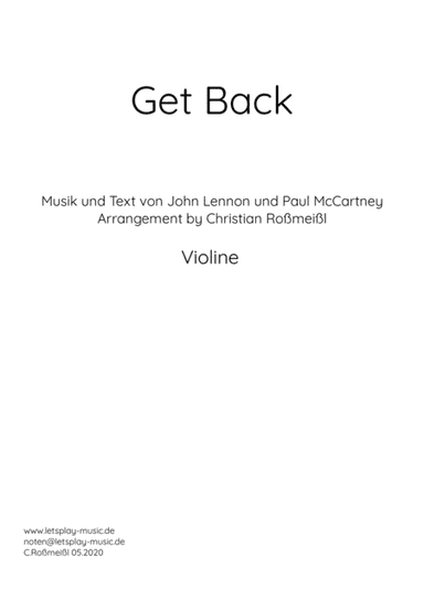 Get Back (arr. Christian Roßmeißl)
