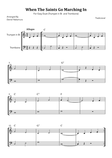 When The Saints Go Marching In (for trumpet and trombone duet) (arr. Daniel Nakamura)