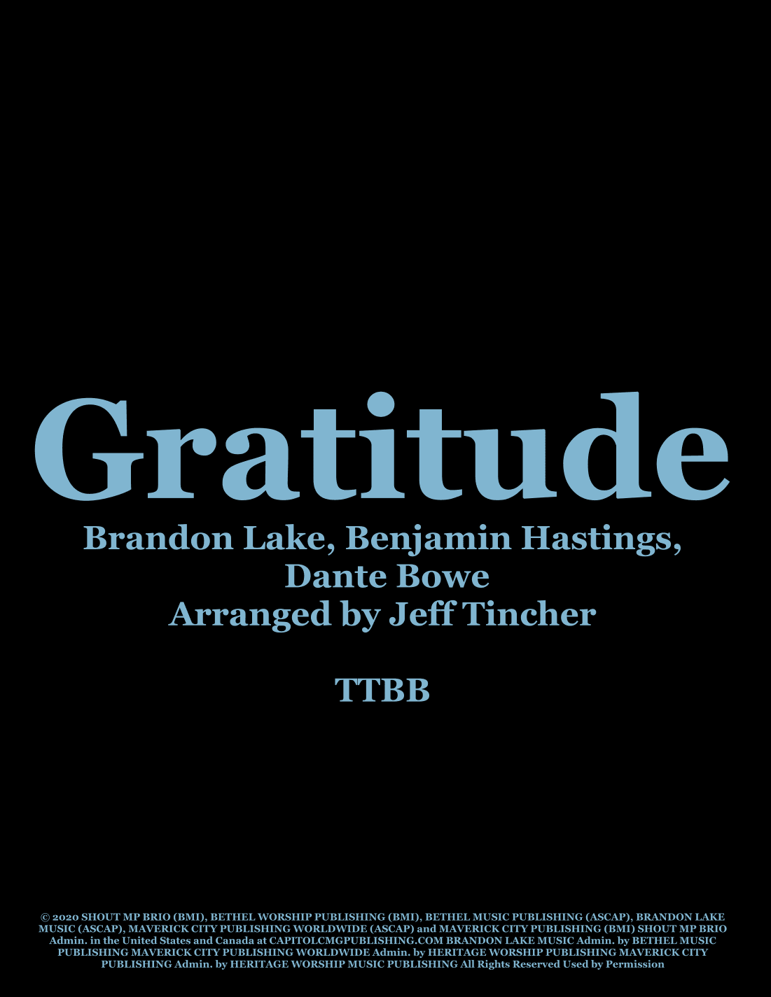 Gratitude (arr. Jeff Tincher)