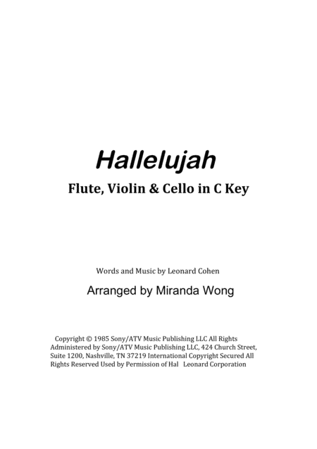 Hallelujah (arr. Miranda Wong)