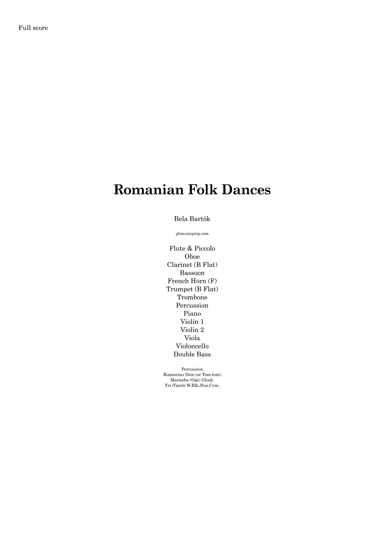 Romanian Folk Dances (arr. Graham Hall (ghmusicprep.com))