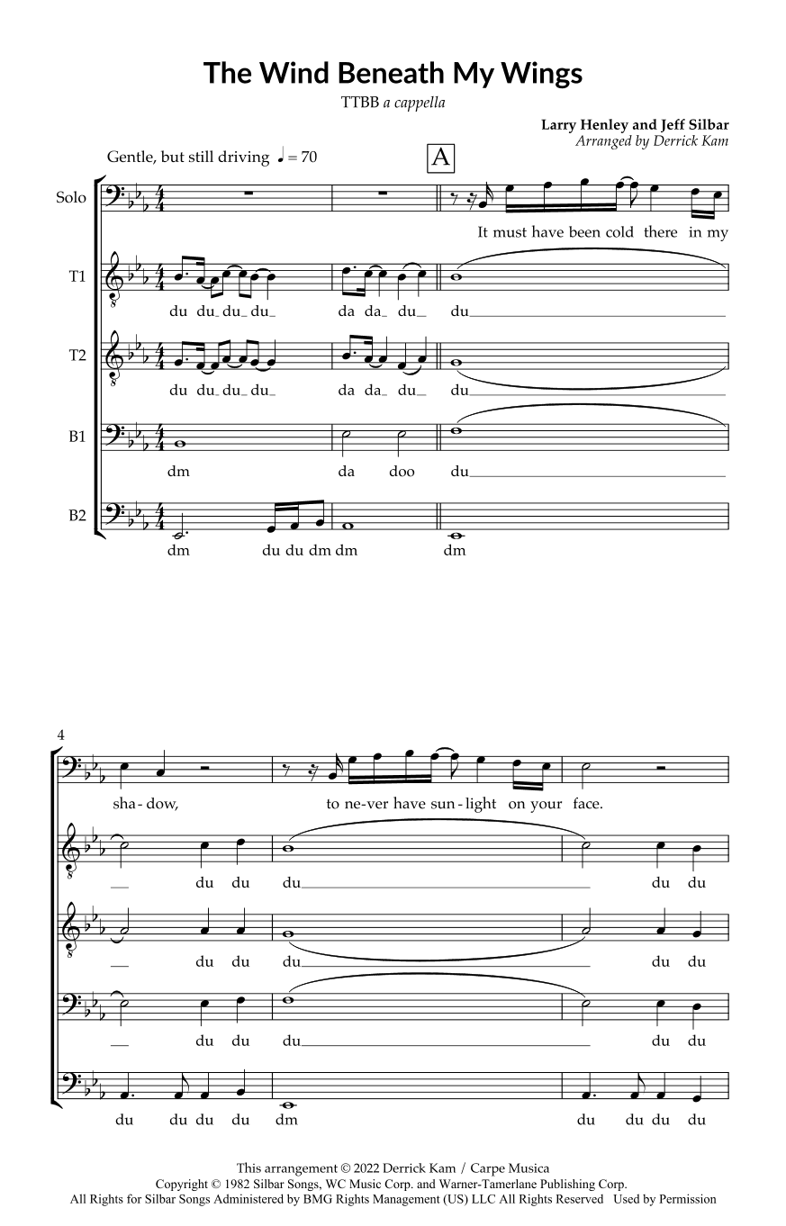 The Wind Beneath My Wings (arr. Derrick Kam)