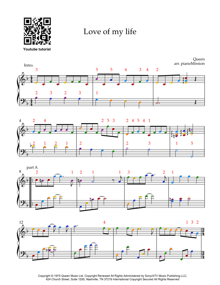 Love Of My Life (arr. pianoMission)