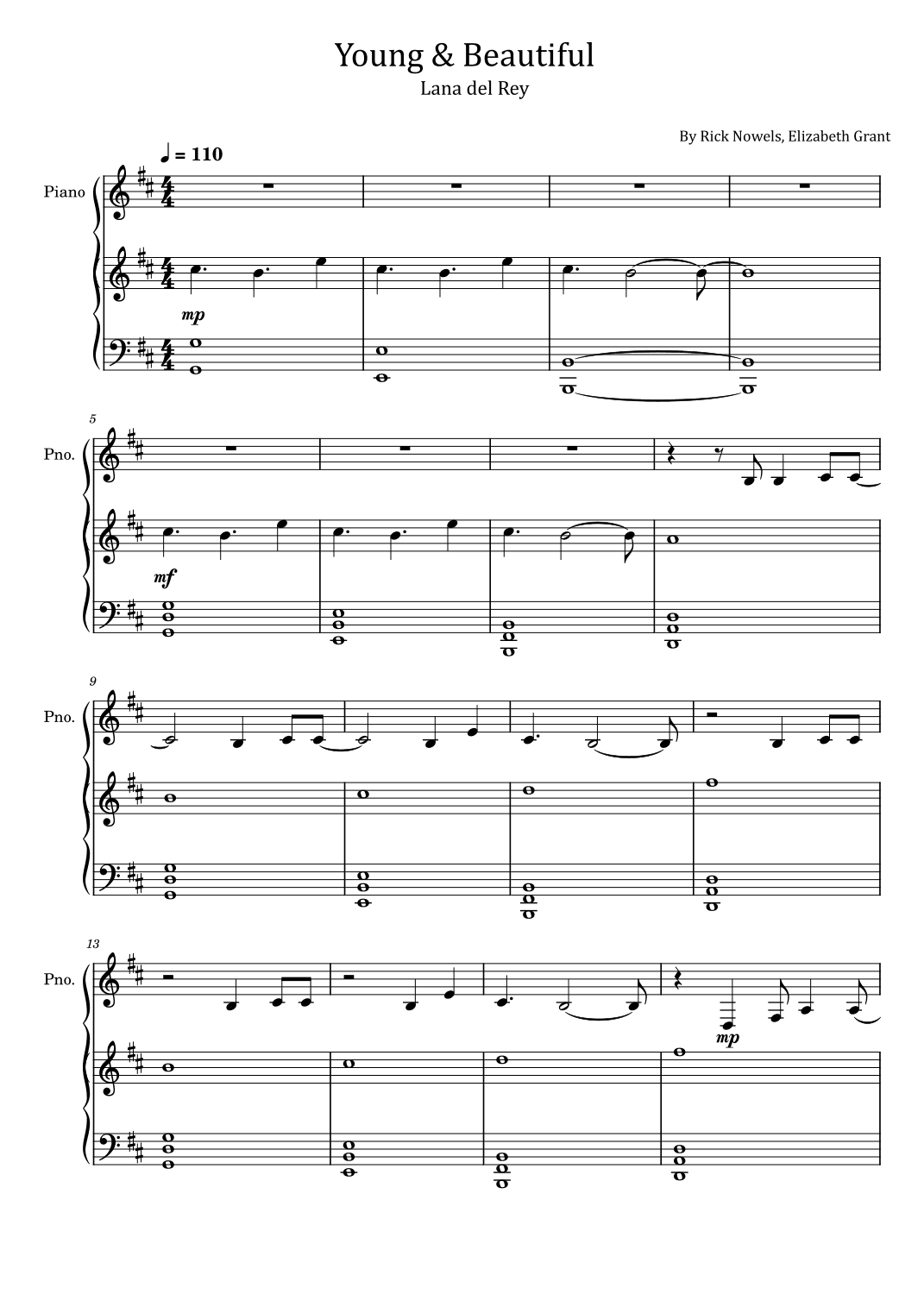 Young And Beautiful (arr. poon)