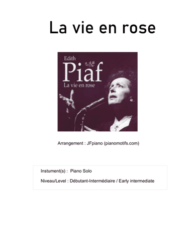 La Vie En Rose (arr. JFpiano)
