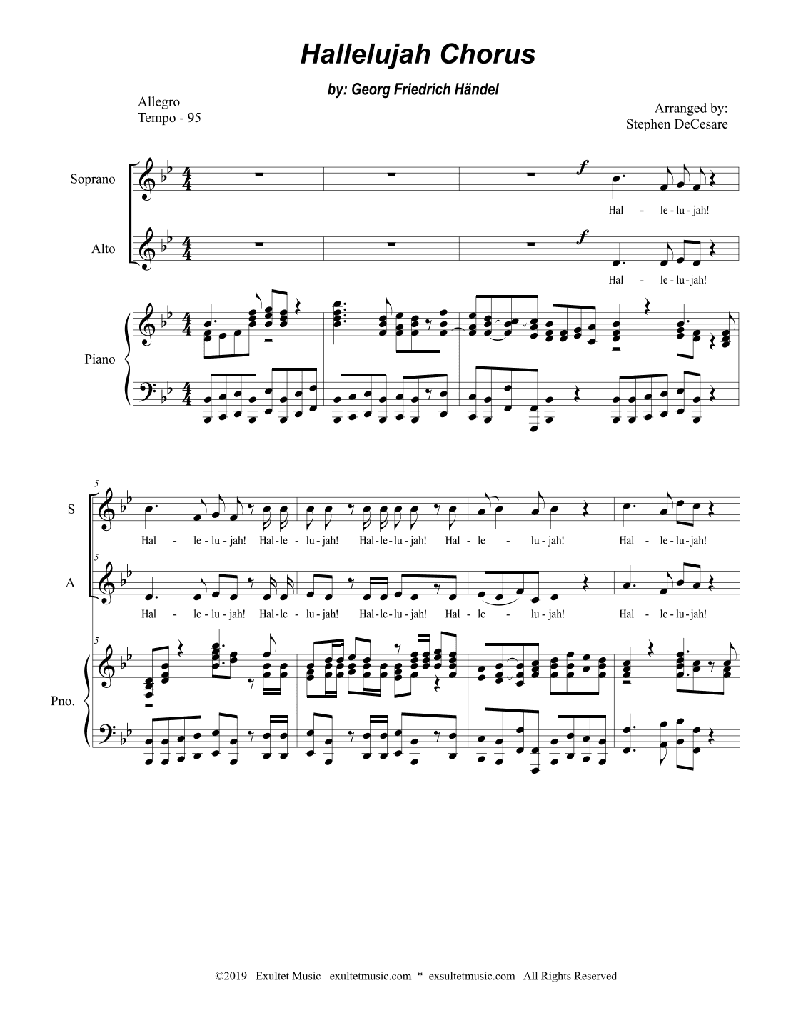 Hallelujah Chorus (Duet for Soprano and Alto Solo) (arr. Stephen DeCesare)