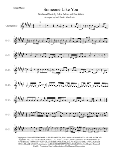 Someone Like You (arr. José Daniel Morales A.)