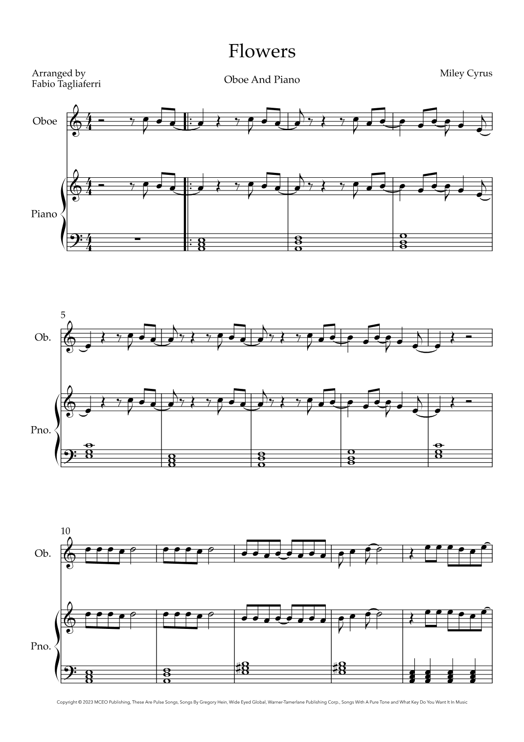 Flowers (arr. Fabio Tagliaferri)