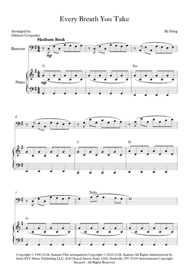 Every Breath You Take (arr. Gildson Cerqueira)