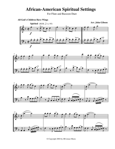 Spiritual Settings for flute and bassoon duet (arr. John Gibson)