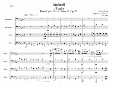 Småtroll (Puck) From Grieg's Lyric Pieces for Tuba-Euphonium Quartet (arr. Alejandro Guardia, Jr.)