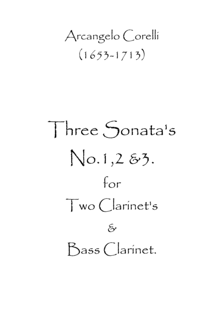 Three Sonatas No1,2 & 3 (arr. Spence Bundy)