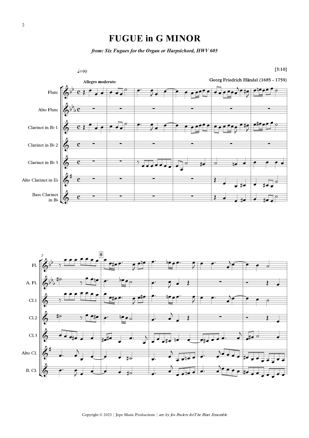 Fugue in G Minor, G.F. Händel (arr. Jope)