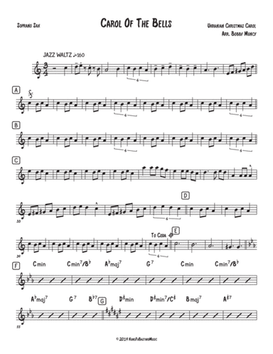 Carol of the Bells Saxophone Quartet SATB or AATB (arr. Robert Muncy)