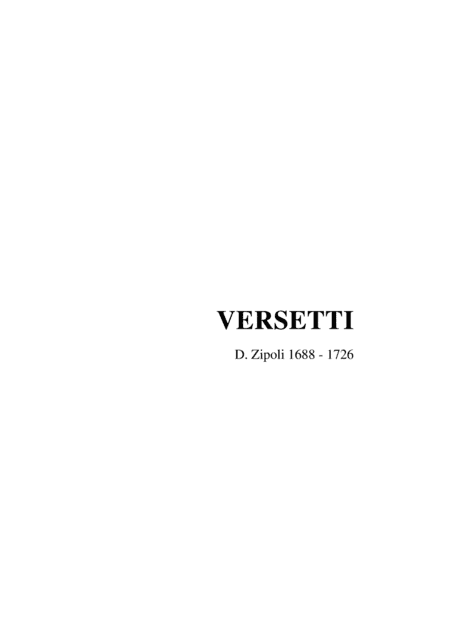 VERSETTI - D. Zipoli - For Organ (arr. M. Meneguzzo)