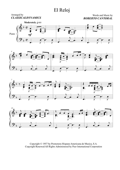El Reloj (arr. ClassicalDynamics)