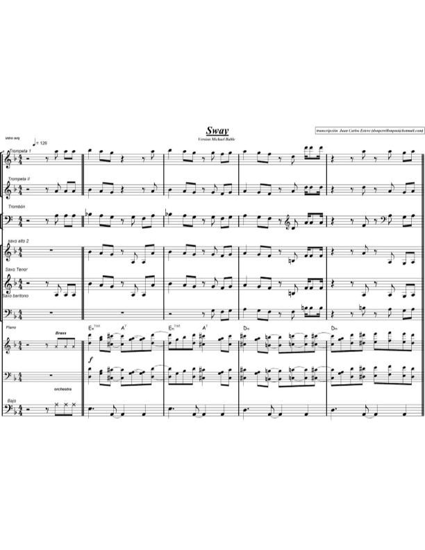 Sway (quien Sera) (arr. juan carlos esteve / Gran Coda)