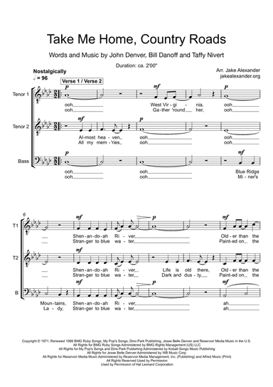 Take Me Home, Country Roads (arr. Jake Alexander)