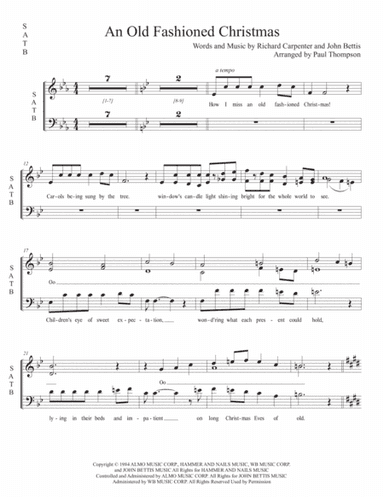 An Old Fashioned Christmas (arr. Paul Thompson)