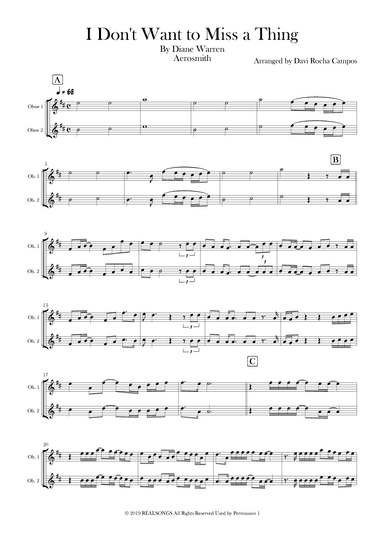I Don't Want To Miss A Thing (arr. Davi Rocha Campos)