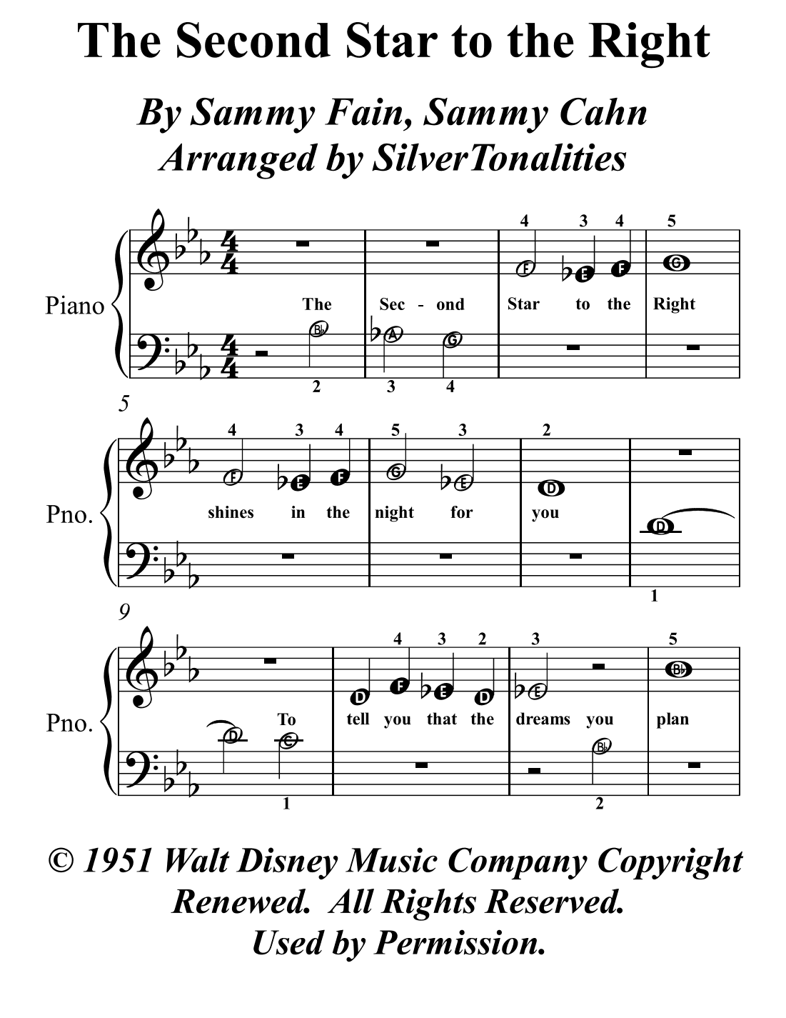 The Second Star To The Right (arr. SilverTonalities)
