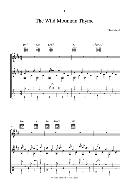 THE WILD MOUNTAIN THYME (arr. Lee Mitchell)