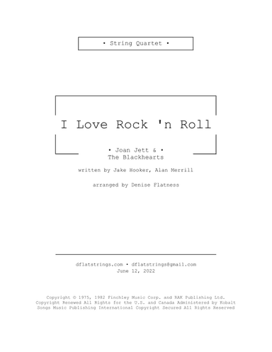 I Love Rock 'n Roll (arr. Denise Flatness)