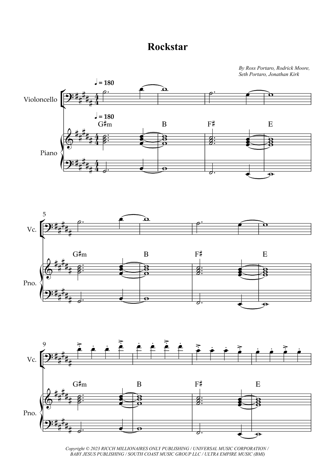 Rockstar (arr. Wesley S. SIlva)