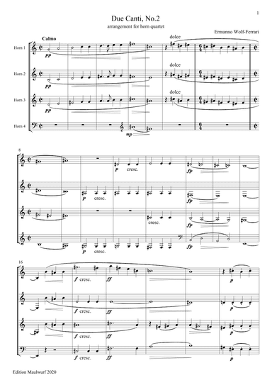 Due Canti, No.2 (arr. Edition Maulwurf)