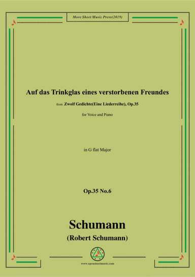 Schumann-Auf das Trinkglas eines...,Op.35 No.6 in G flat Major,for V&Pno (arr. MSM)