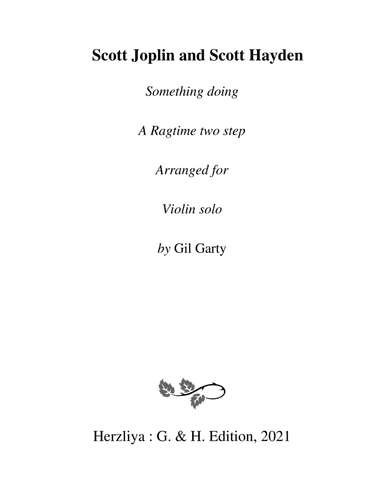 Something doing (arrangement for violin solo) (arr. Gil Garty)