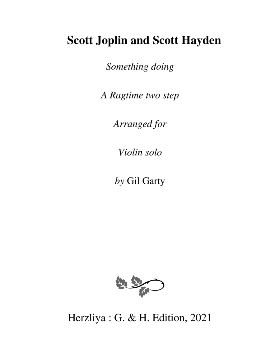 Something doing (arrangement for violin solo) (arr. Gil Garty)