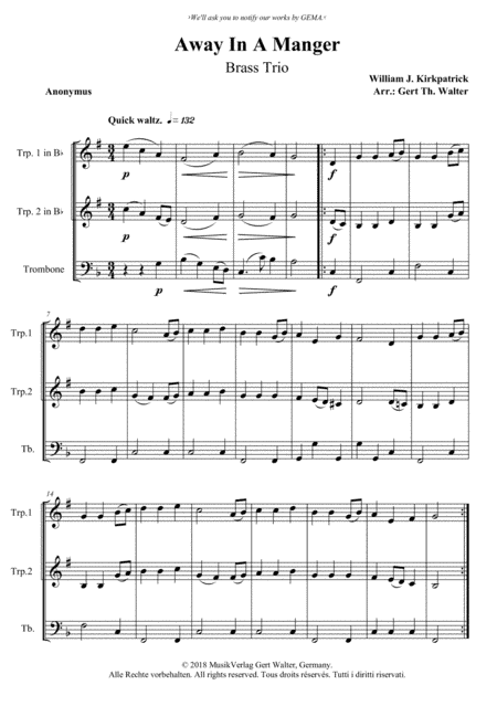 Away In A Manger (2nd. version) (arr. Gert Th. Walter)