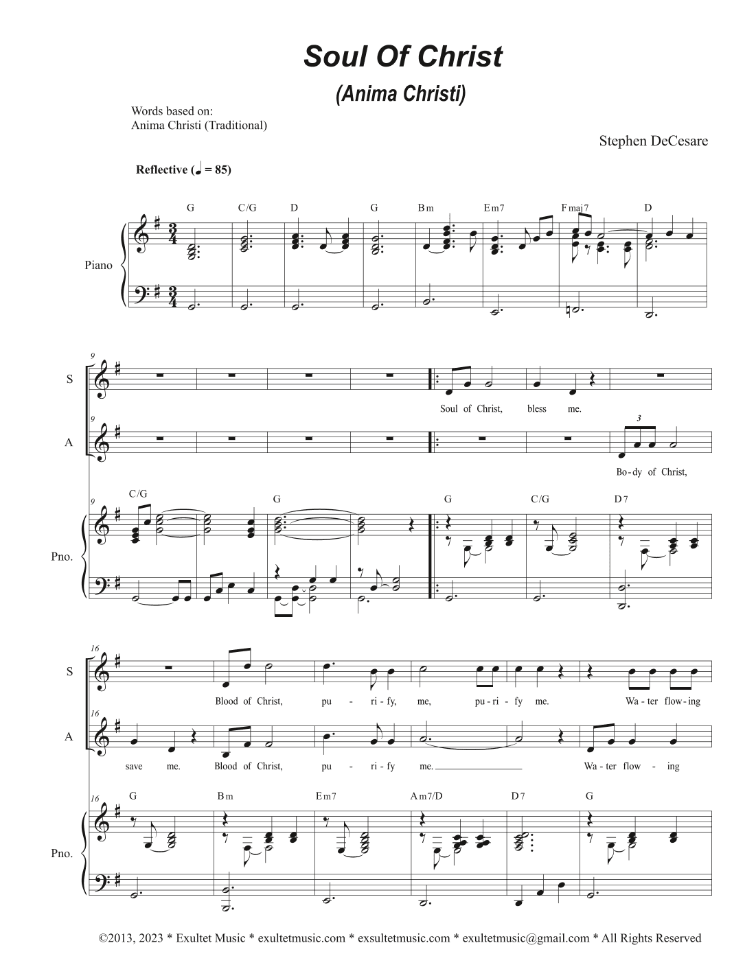 Soul of Christ (Anima Christi) (2-part choir - (SA)