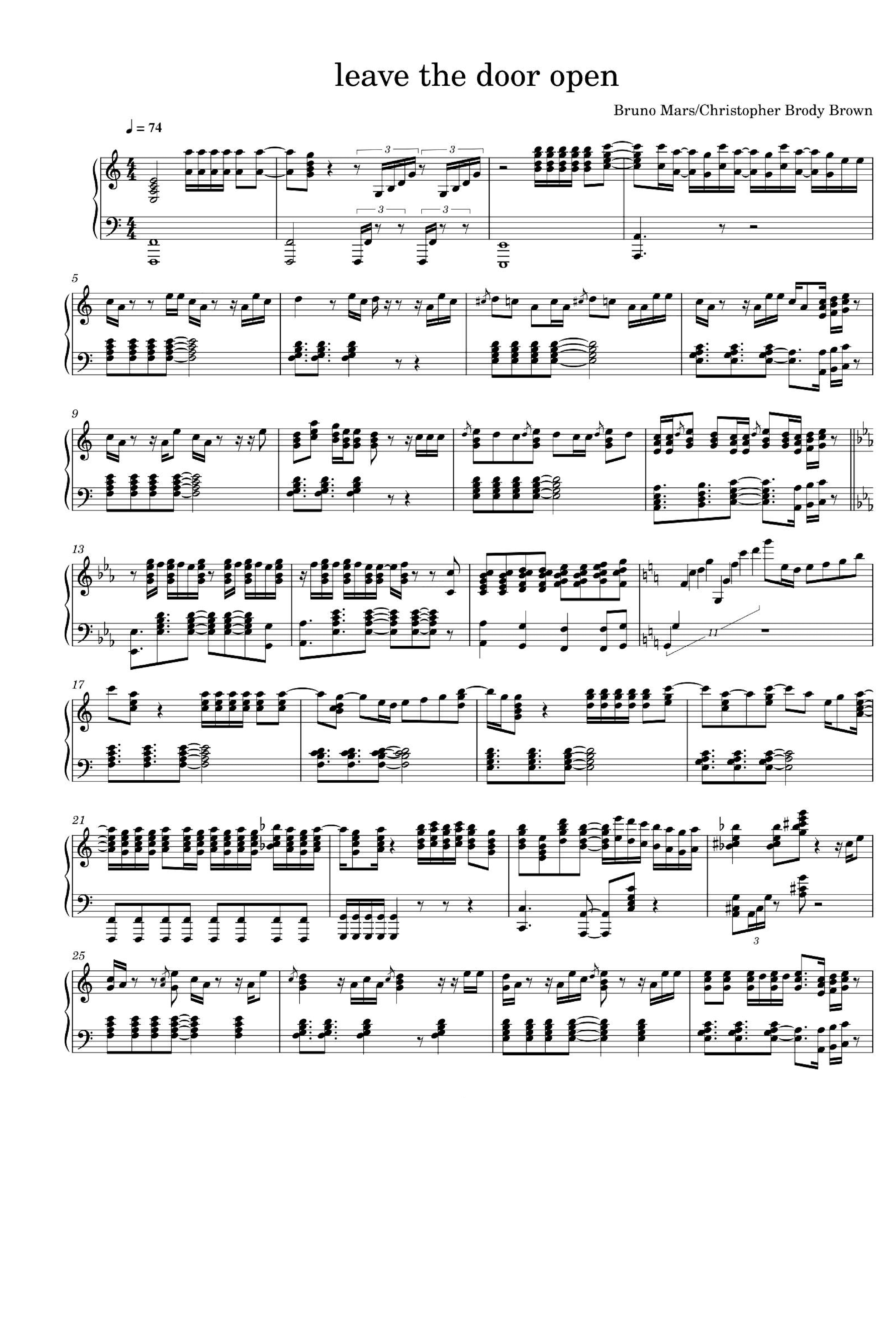 Leave The Door Open (arr. Bruno Mars, Anderson .paak And Silk Sonic)